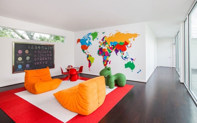 Карта мира в интерьере - оригинальные идеи - фото6