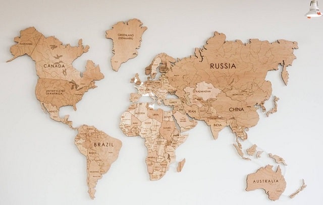 Карта мира в интерьере - оригинальные идеи - фото8