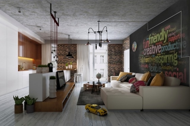 Стиль лофт в интерьере маленькой квартиры - фото5
