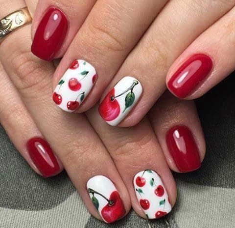 Красный гель лак: модные идеи дизайна ногтей - фото5