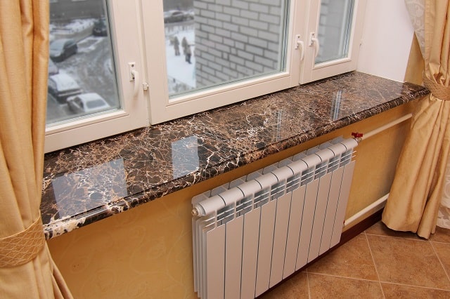 Каменные подоконники: виды материалов и их особенности - искусственный камень Каменные подоконники: виды материалов и их особенности - искусственный камень