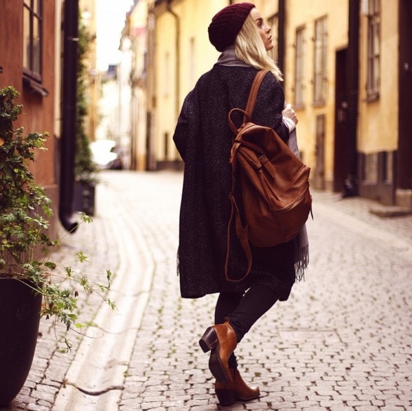 Модный женский кожаный рюкзак: как выбрать, с чем носить - фото9