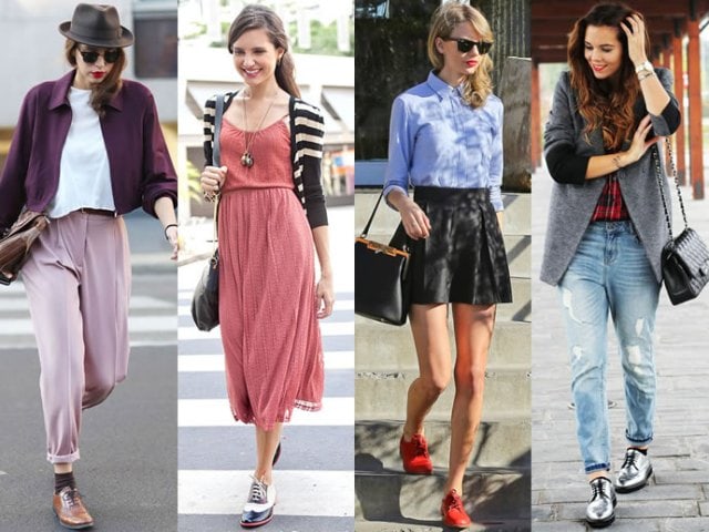 С чем носить женские ботинки Оксфорды - фото7 С чем носить женские ботинки Оксфорды - фото7