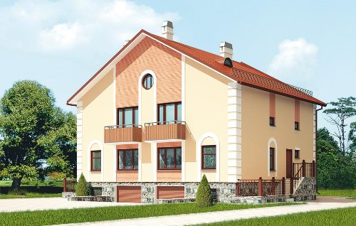 Проекты домов на 2 семьи с разными входами - фото 6 Проекты домов на 2 семьи с разными входами - фото 6