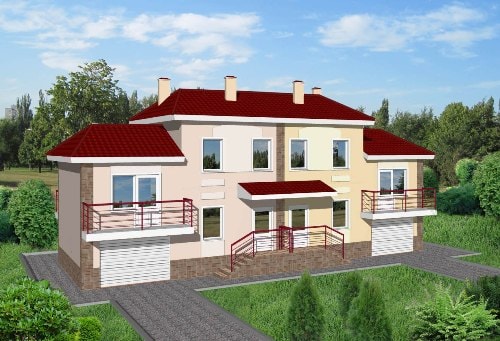 Проекты домов на 2 семьи с разными входами - фото 7 Проекты домов на 2 семьи с разными входами - фото 7