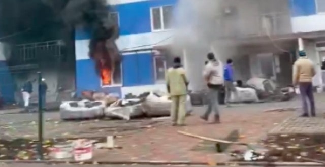 В Харькове горела недостроенная высотка