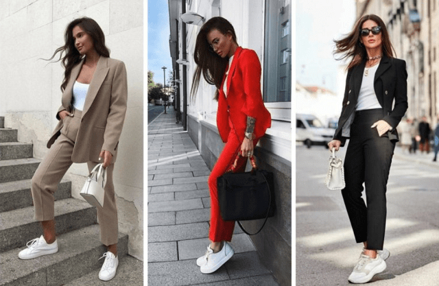 Які жіночі кросівки можна носити з брючним костюмом: секрети вдалих комбінацій