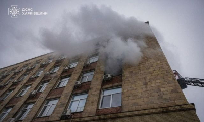 В офисном центре в Харькове произошел большой пожар