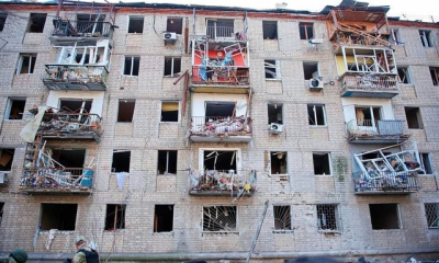 Враг ударил по жилому кварталу Харькова управляемыми боеприпасами большого калибра