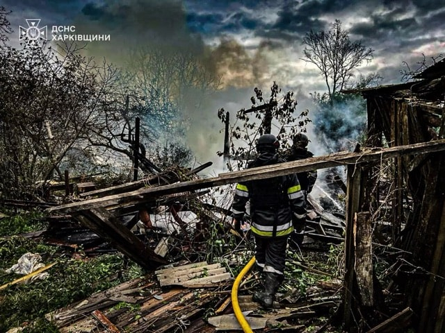 Во время обстрела села Садовод начался пожар, в Харькове при пожаре погибла женщина