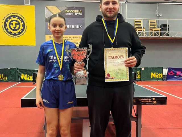 Юная харьковчанка блестяще выступила на чемпионате Украины по настольному теннису