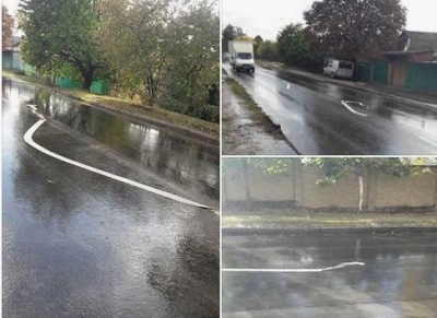 У вас разметка отклеилась: В Харькове дорожные разметки не справились с дождем (фотофакт)