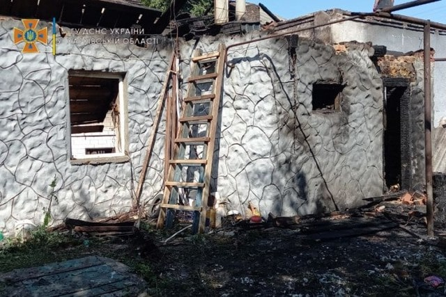 В Богодуховском районе сгорело сельское кафе