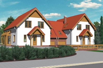 Проекты домов на 2 семьи с разными входами (фото)