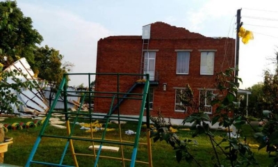 Под Харьковом ветер снес часть здания, стоимостью почти 1 млн.грн. (фото)