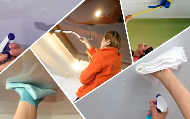 Натяжной потолок: как ухаживать, мыть (без разводов), содержать в чистоте