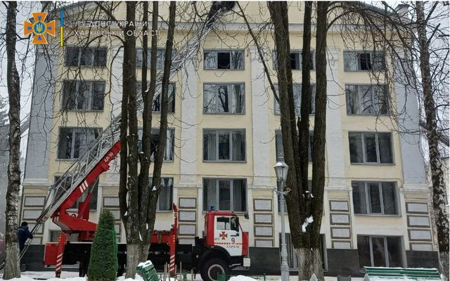 В университете им. Ярослава Мудрого горело здание бывшей библиотеки