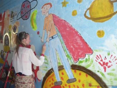 Дети создали стрит-арт