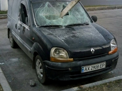 На Баварии молодчики уничтожили иномарку (фотофакт)