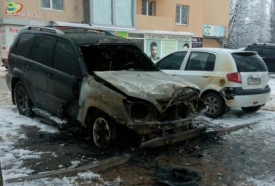 В Харькове сгорела очередная иномарка