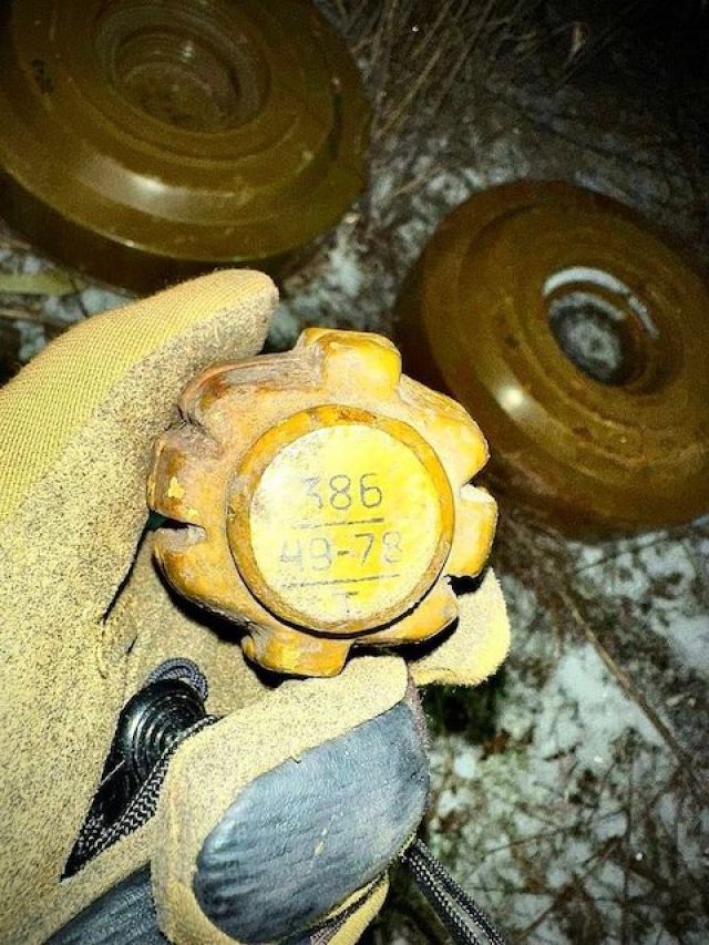На обочине дороги в Изюмском районе найдены мины