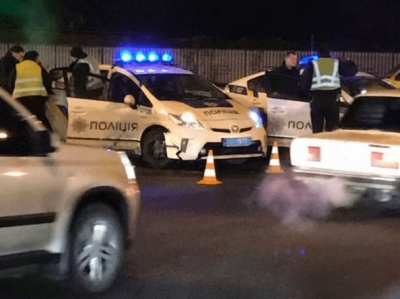 В центре Харькова патрульная машина попала в аварию, - фотофакт