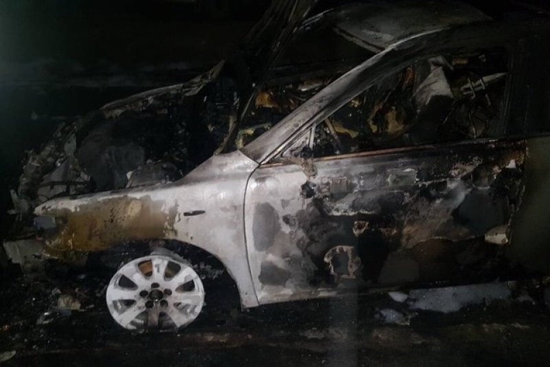 На Салтовском шоссе горела иномарка (фото)