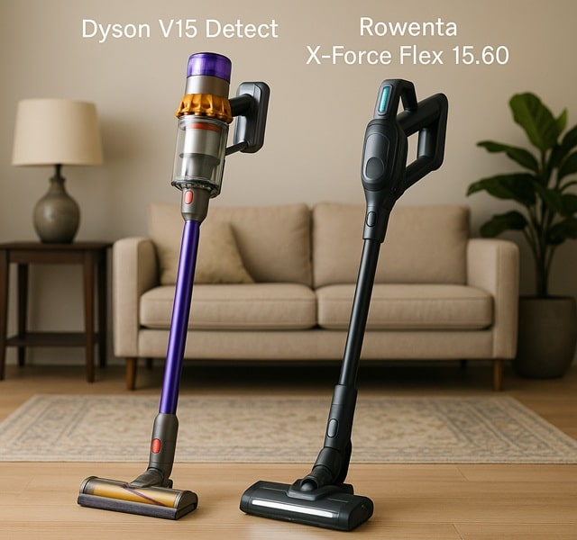 Dyson V15 Detect и Rowenta X-Force Flex 15.60: сравнение беспроводных пылесосов двух лидеров рынка