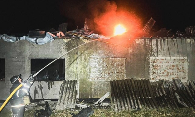 В поселке Великий Бурлук после вражеского удара горело агропредприятие