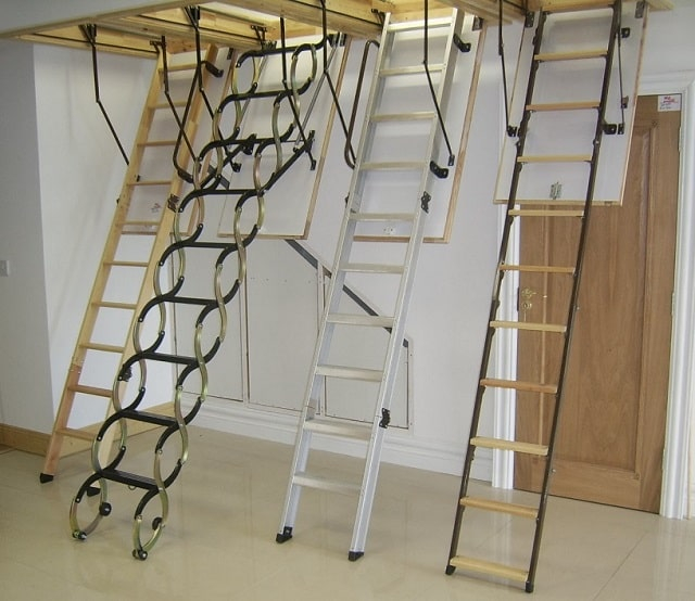 Конструкции современных лестниц на чердак