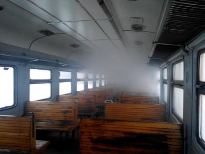 Пожар в электричке на ходу под Харьковом