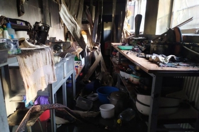 Во время пожара в кафе пострадала молодая женщина