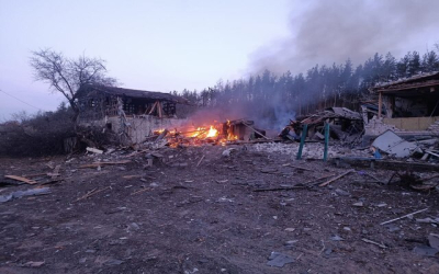 Россия стирает с лица земли село Оскол в Изюмском районе